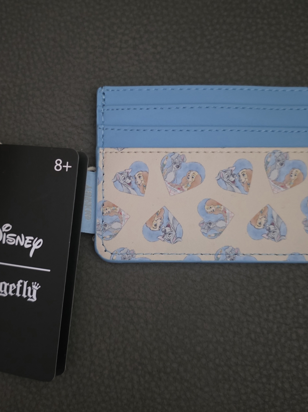 Loungefly Blue and Cream Lady And The Tramp Spagetti Scene  Card Holder